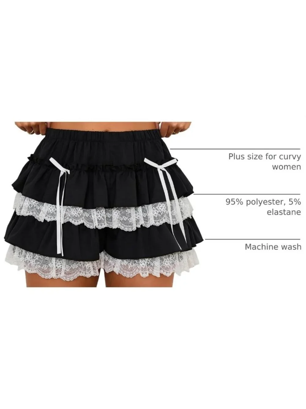 Plus Size Lace Ruffle Bloomers Shorts for Women - Trendy Summer Fashion